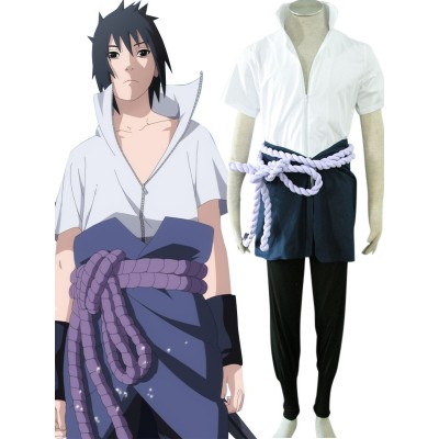 Costume Carnevale Sasuke Uchiha in Naruto con grembuile e cintura Costumi Cosplay Halloween