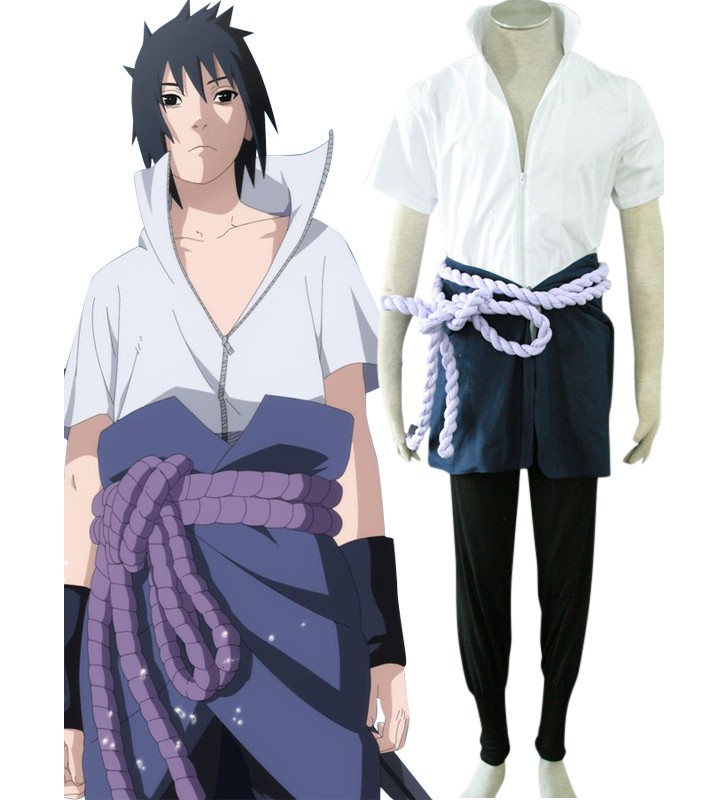 Costume Carnevale Sasuke Uchiha in Naruto con grembuile e cintura Costumi Cosplay Halloween
