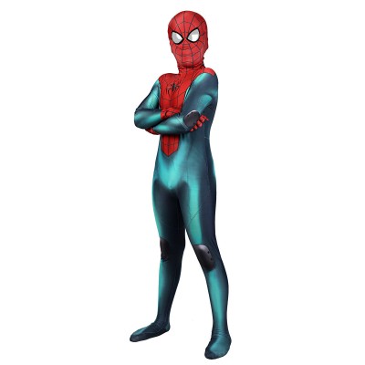 Tuta Cosplay Spiderman per bambini Green Red Lycra Spandex Tangsuit MARVEL Film Costumi Cosplay Carnevale Halloween