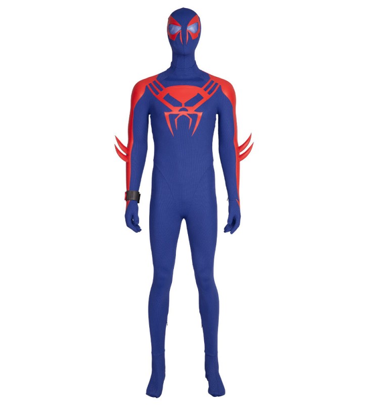Set di protezioni per il polso con cappuccio in poliestere con pellicola blu cosplay di SpiderMan in ecopelle Marvel Comics Carnevale Halloween
