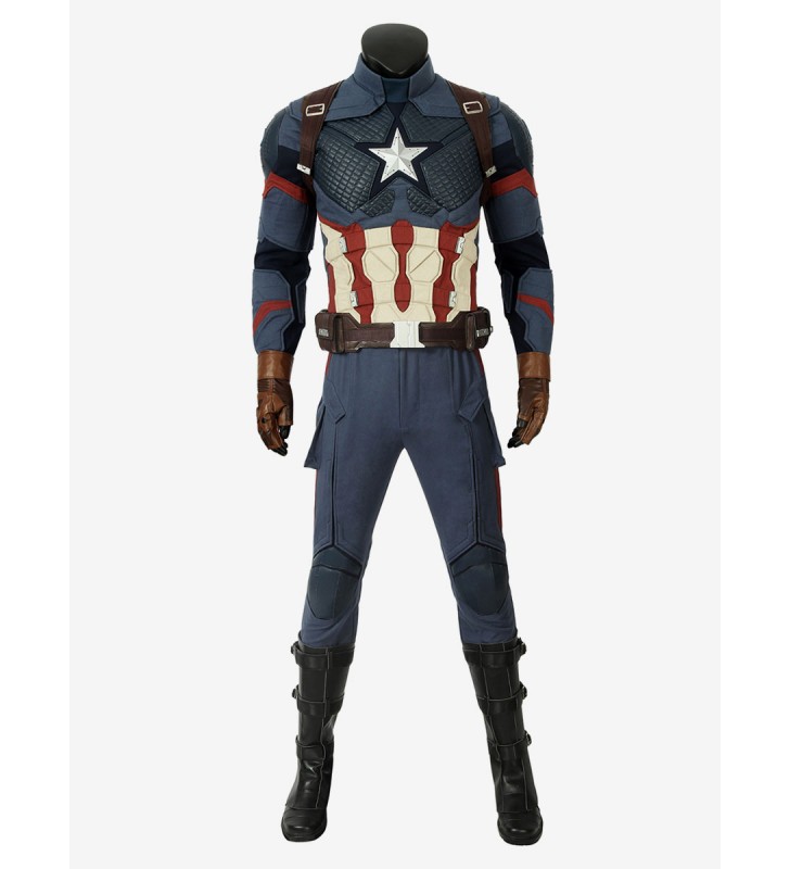 Marvel Comics Avenger Endgame Infinity War Capitan America Steve Rogers Costumi Cosplay V2 Carnevale Halloween