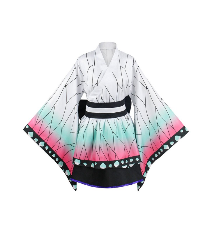 Demon Slayer: Kimetsu No Yaiba Kochou Shinobu Anime Cosplay Kinomo Costume Set