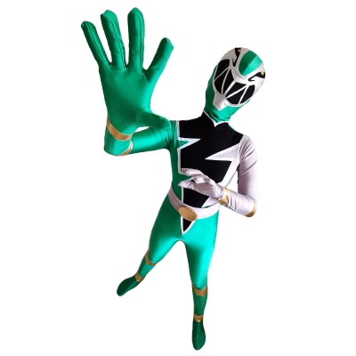 Power Rangers La gamma verde Tommy Oliver Lycra Spandex TV Drama set Costumi Cosplay Carnevale