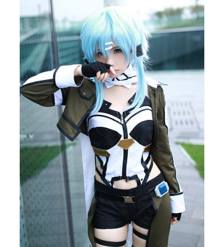 Ispirato da Sword Art Online GGO Sinon Asada Shino Costumes Costumi Cosplay Carnevale Halloween