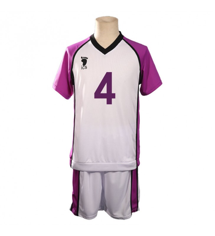 Haikyuu !! Shiratorizawa Academy No.4 Reon Ohira Set completo Uniforme da squadra di pallacanestro Costumi Cosplay Halloween