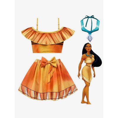 Disney Cartoon Pocahontas Movie Cosplay Pocahontas Kid Costumi Cosplay Carnevale Halloween