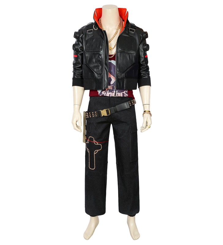 Cyberpunk 2077 Jack Costumi Cosplay Set di costumi cosplay in pelle nera Carnevale