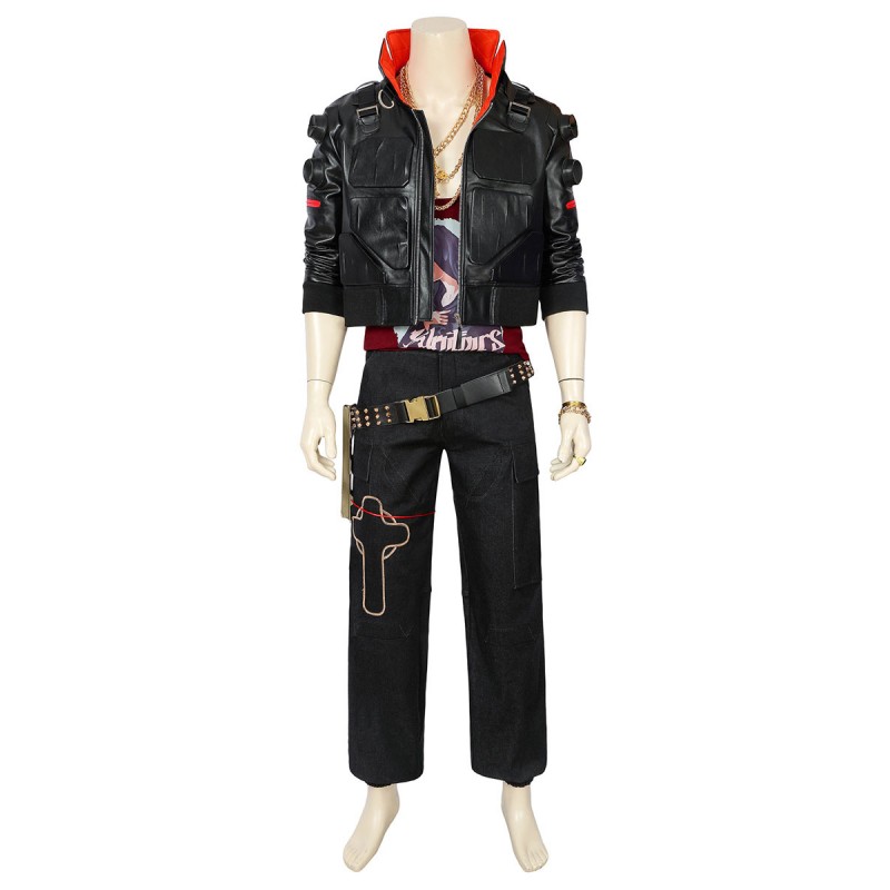 Cyberpunk 2077 Jack Costumi Cosplay Set di costumi cosplay in pelle nera Carnevale