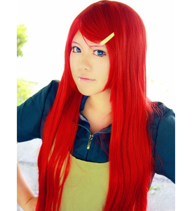 Parrucca Cosplay Naruto Uzumaki Kushina Parrucca rossa lunga Cosplay Carnevale Halloween