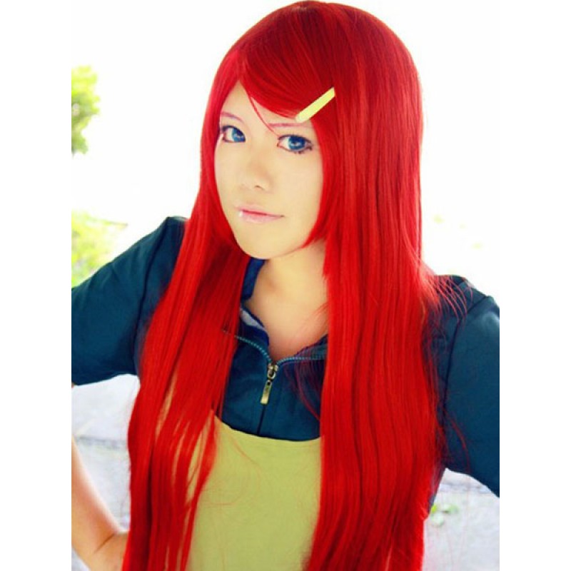Parrucca Cosplay Naruto Uzumaki Kushina Parrucca rossa lunga Cosplay Carnevale Halloween