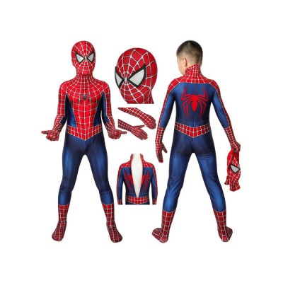Spiderman Bambini Cosplay Tuta Rossa Lycra Spandex Tute Zentai 2002 Marvel Movie Spiderman Bambini Costumi Cosplay Carnevale
