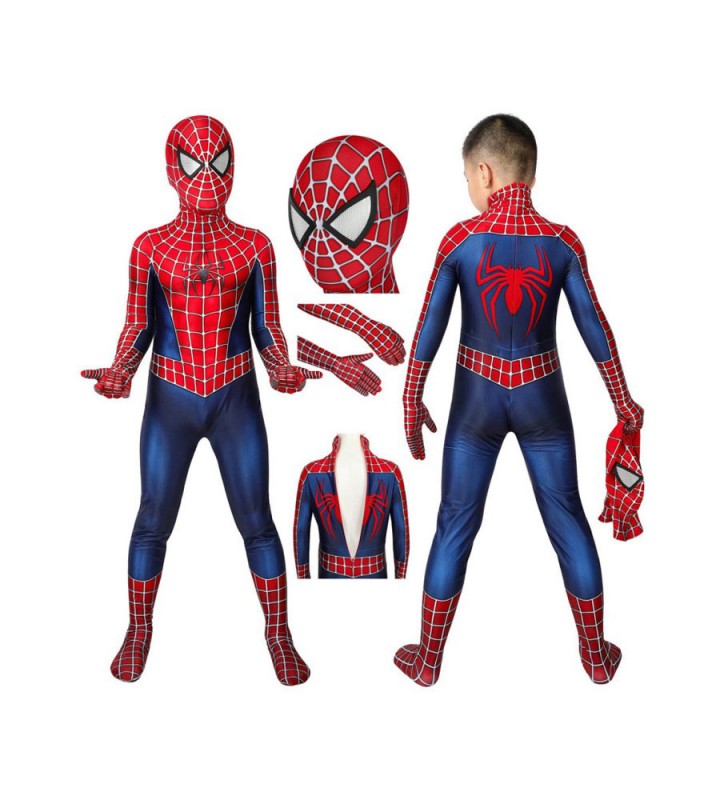 Spiderman Bambini Cosplay Tuta Rossa Lycra Spandex Tute Zentai 2002 Marvel Movie Spiderman Bambini Costumi Cosplay Carnevale