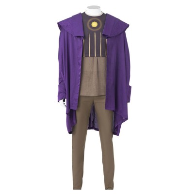 Loki Kang Il Conquistatore Set Completo Poliestere Viola Costumi Cosplay Halloween