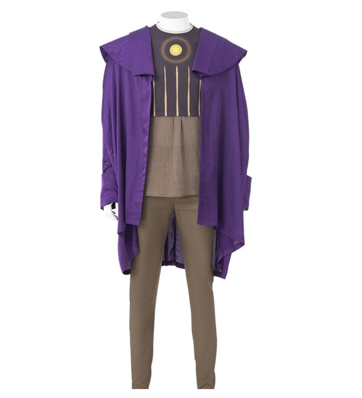 Loki Kang Il Conquistatore Set Completo Poliestere Viola Costumi Cosplay Halloween