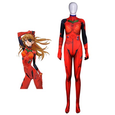 Costume Carnevale EVA New Genesis Evangelion Asuka Langrey Lycra Spandex Catsuit Tuta Costumi Cosplay Carnevale Halloween