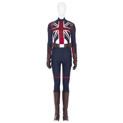 Peggy Carter inchiostro Blue Cosplay tuta Costume Marvel Comics Costume completo Carnevale Halloween