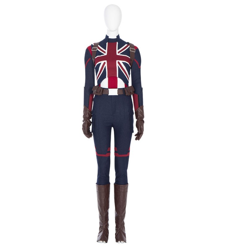Peggy Carter inchiostro Blue Cosplay tuta Costume Marvel Comics Costume completo Carnevale Halloween
