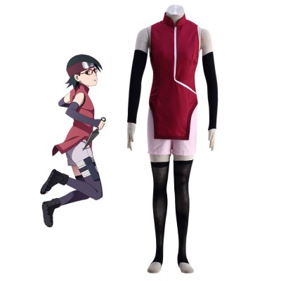 Costume Carnevale GRAFICO NARUTO il film Uchiha Sarada Costumi Cosplay Halloween