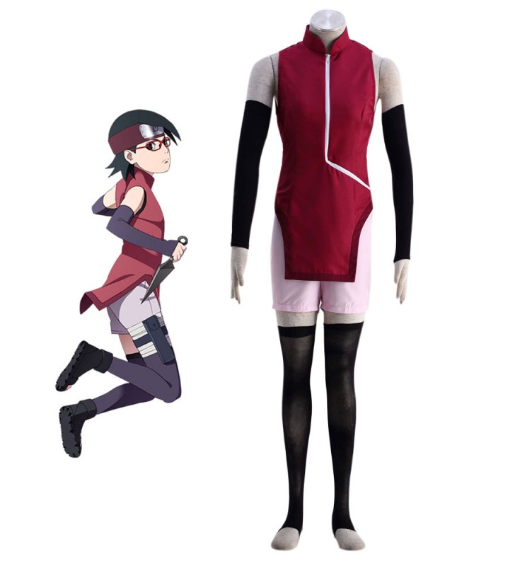 Costume Carnevale GRAFICO NARUTO il film Uchiha Sarada Costumi Cosplay Halloween