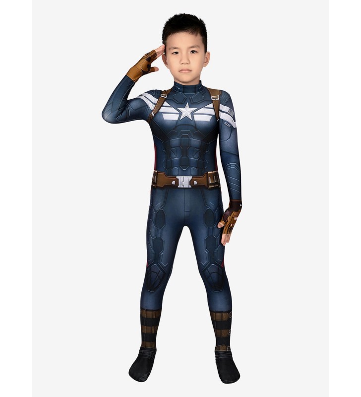Marvel Comics Captain America: The Winter Soldier Film Captain America Kid Costumi Cosplay Halloween