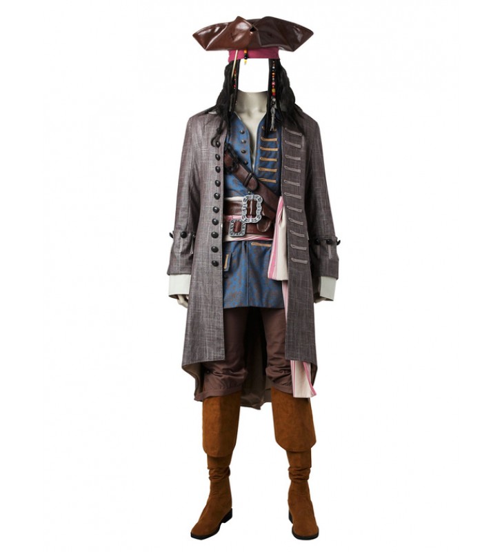 Pirati dei CaraibiLa vendetta di Salazar capitano Jack di Costumi Cosplay Carnevale Halloween