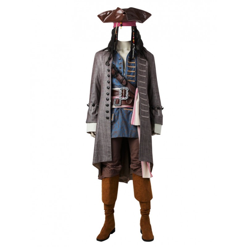 Pirati dei CaraibiLa vendetta di Salazar capitano Jack di Costumi Cosplay Carnevale Halloween