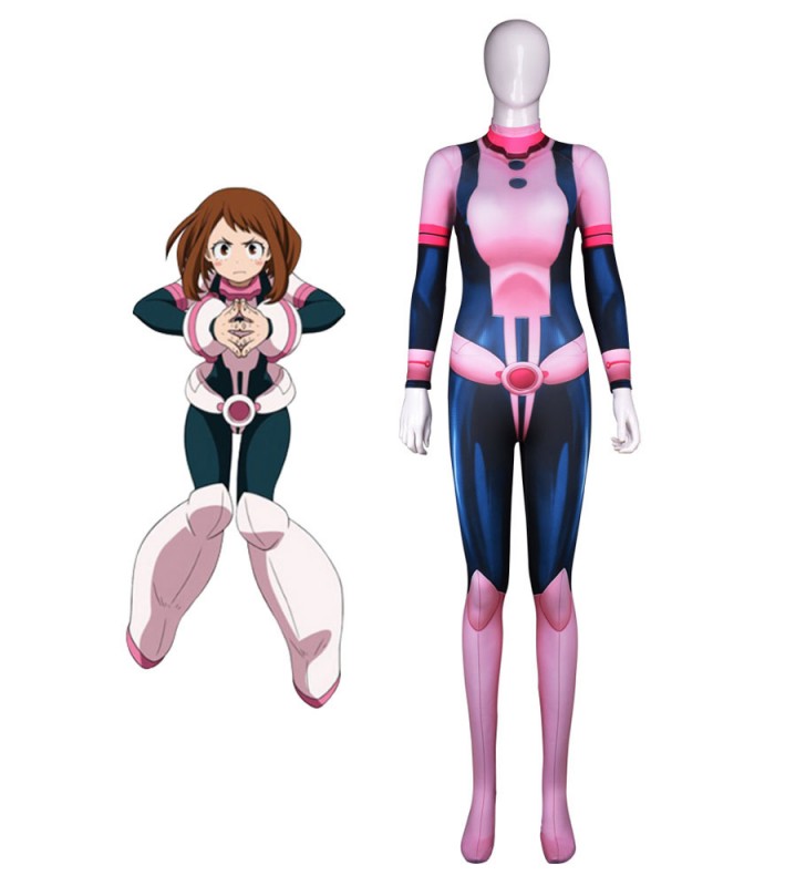 Carnevale Costume Carnevale BNHA Carnevale 2023 Catsuit Tuta In Lycra Spandex Boku No Hero Academia Uraraka Ochako Costumi Cosplay Carnevale Halloween