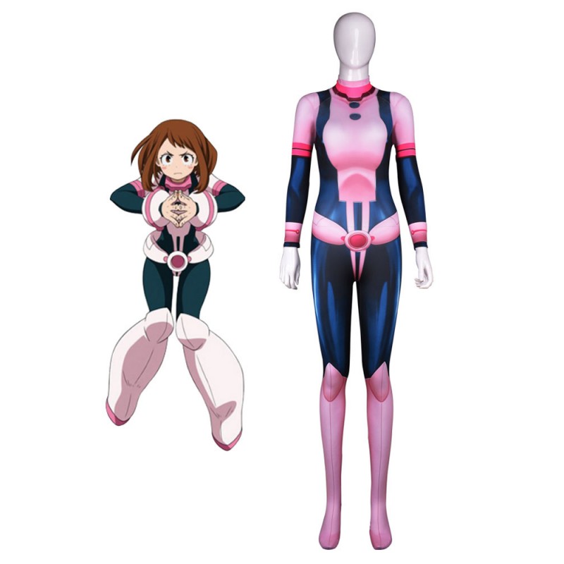 Carnevale Costume Carnevale BNHA Carnevale 2023 Catsuit Tuta In Lycra Spandex Boku No Hero Academia Uraraka Ochako Costumi Cosplay Carnevale Halloween