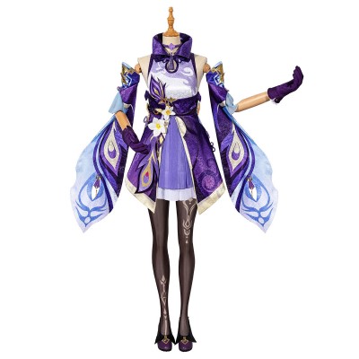 Genshin Impact Keqing Kequeen Set da 8 pezzi Costumi Cosplay Carnevale Halloween