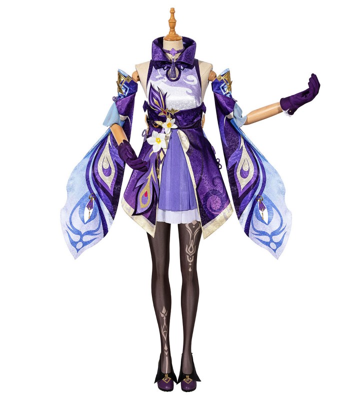 Genshin Impact Keqing Kequeen Set da 8 pezzi Costumi Cosplay Carnevale Halloween