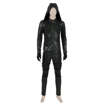 Arrow Cosplay Arrow Set di ecopelle in pelle PU verde scuro DC Comics Costumi Cosplay Halloween