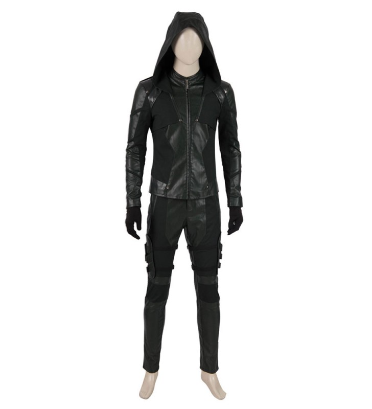 Arrow Cosplay Arrow Set di ecopelle in pelle PU verde scuro DC Comics Costumi Cosplay Halloween