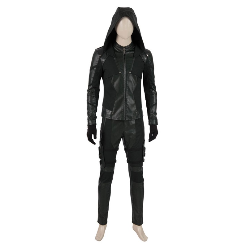Arrow Cosplay Arrow Set di ecopelle in pelle PU verde scuro DC Comics Costumi Cosplay Halloween