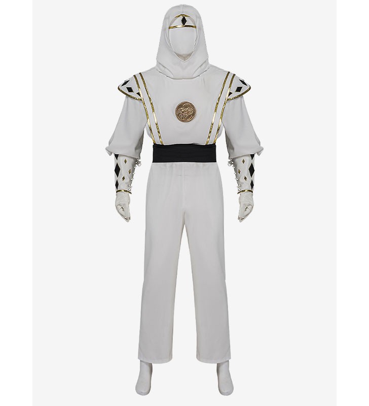 Costumi cosplay di Power Ranger Kyoryu Sentai White Ranger Tommy Halloween