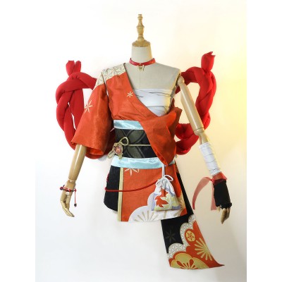 Genshin Impact Yoimiya Cosplay Red Mihoyo gioco Set completo Costumi Cosplay