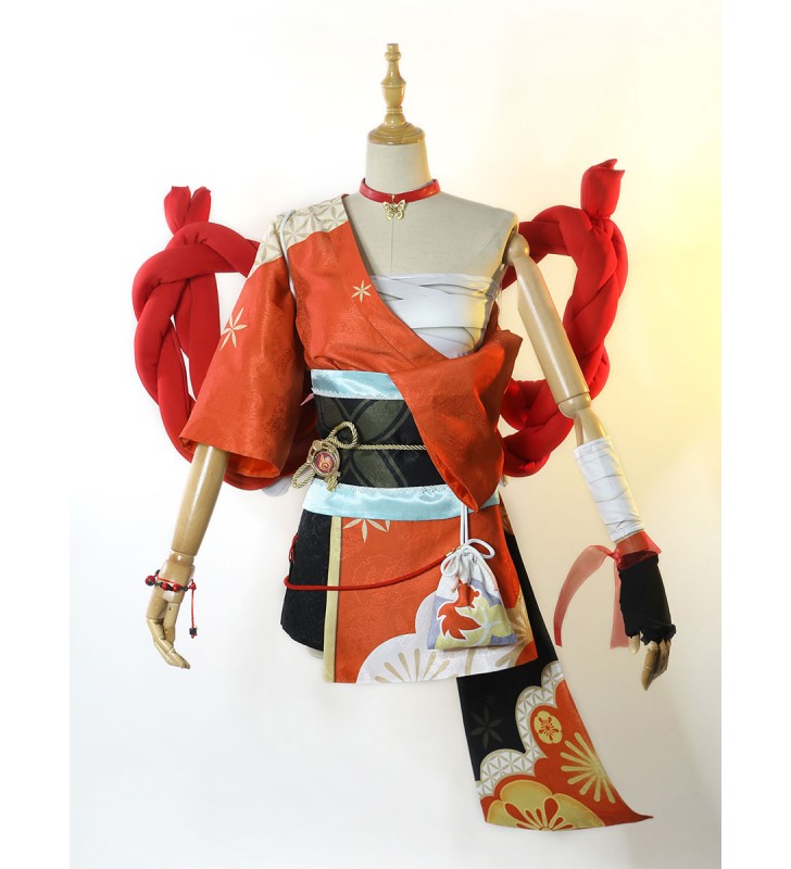 Genshin Impact Yoimiya Cosplay Red Mihoyo gioco Set completo Costumi Cosplay