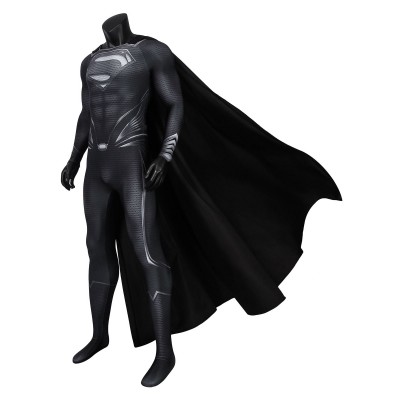 Tuta nera da Superman DC Comics Tuta da recupero Justice League Tuta Clark Kent DC (mantello incluso) Halloween