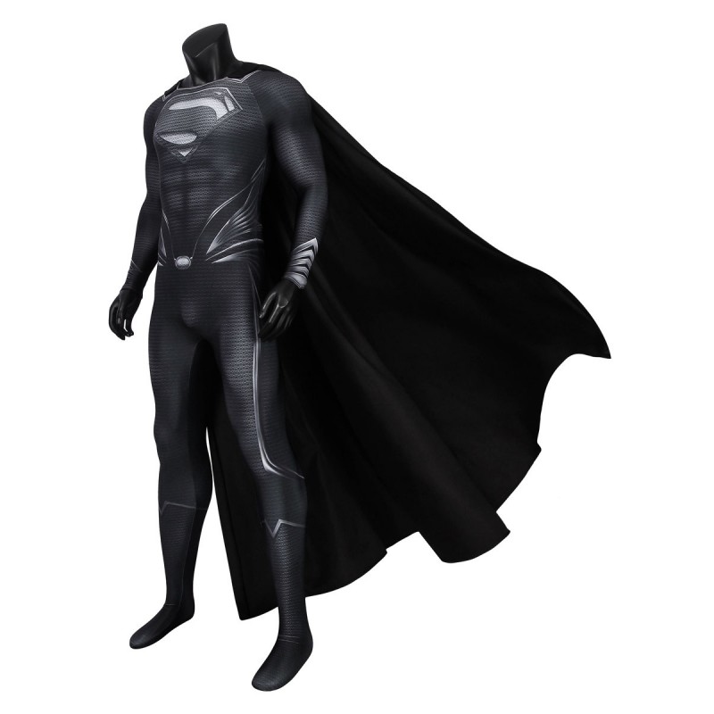Tuta nera da Superman DC Comics Tuta da recupero Justice League Tuta Clark Kent DC (mantello incluso) Halloween