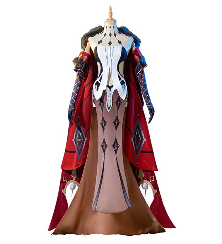 Genshin Impact La Signora Orecchini Guanti Abito Mantello Set 4 pezzi Mihoyo Gioco Set completo Costumi Cosplay