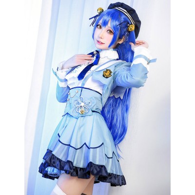 Vtuber Nijisanji Posanke Amamiya Kokoro Gorgeous Blue Dress Outfit Party Outfit Set completo Costumi Cosplay Carnevale Halloween