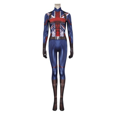 Capitano Britain Cosplay Tuta Donne Supereroe Costumi Blu Lycra Spandex Full Body Hood Catsuits Zentai
