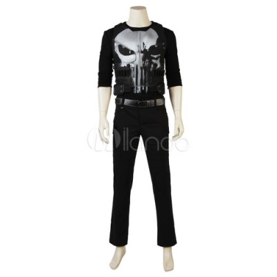 Punisher Frank Castle Marvel Comic Super Hero Costume Costumi Cosplay Halloween