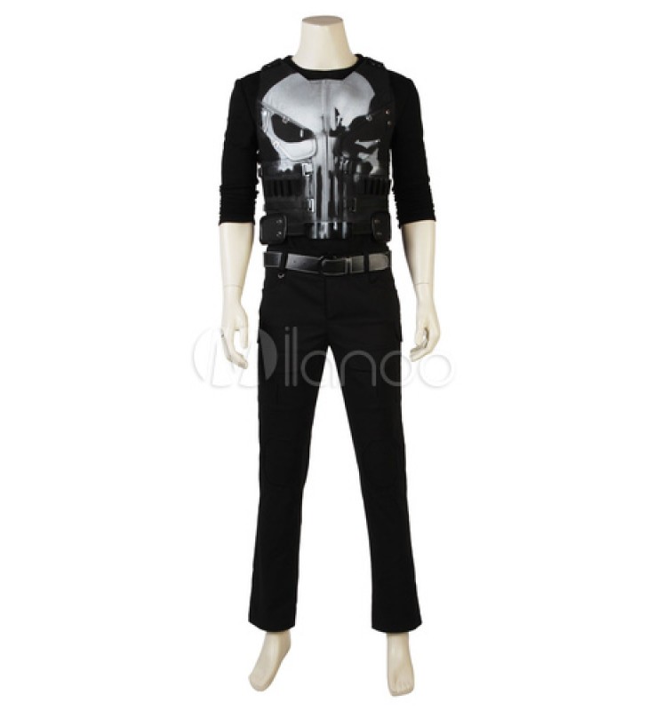 Punisher Frank Castle Marvel Comic Super Hero Costume Costumi Cosplay Halloween
