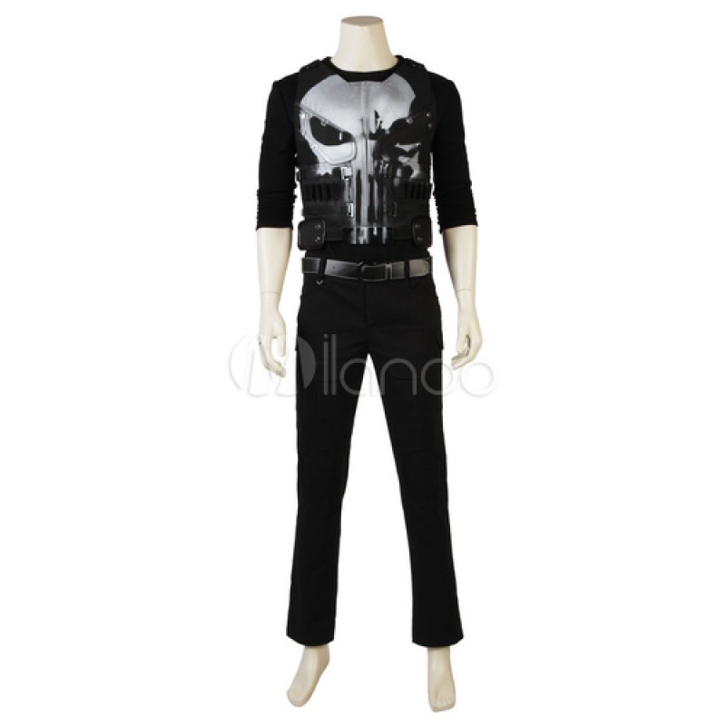 Punisher Frank Castle Marvel Comic Super Hero Costume Costumi Cosplay Halloween