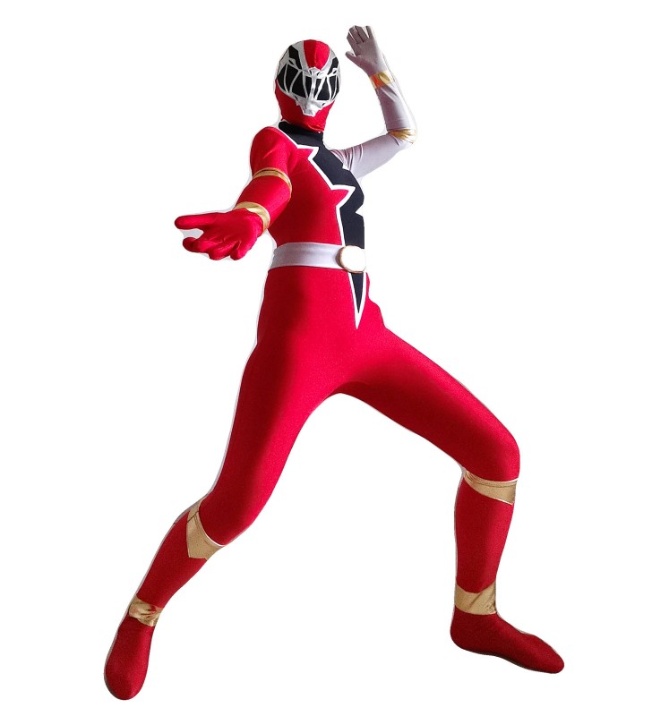 Power Rangers Il Gead Red Ranger Team Leader Lycra Spandex TV Drama Set Costumi Cosplay Carnevale