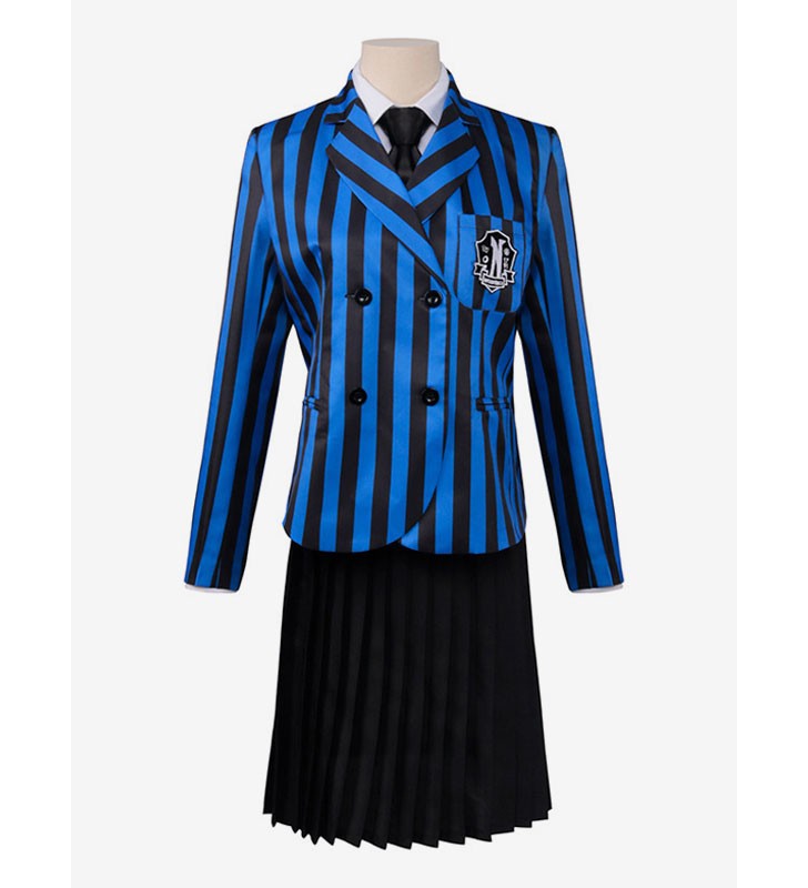 I costumi cosplay dell#39;uniforme blu del cosplay della TV della famiglia Addams Halloween