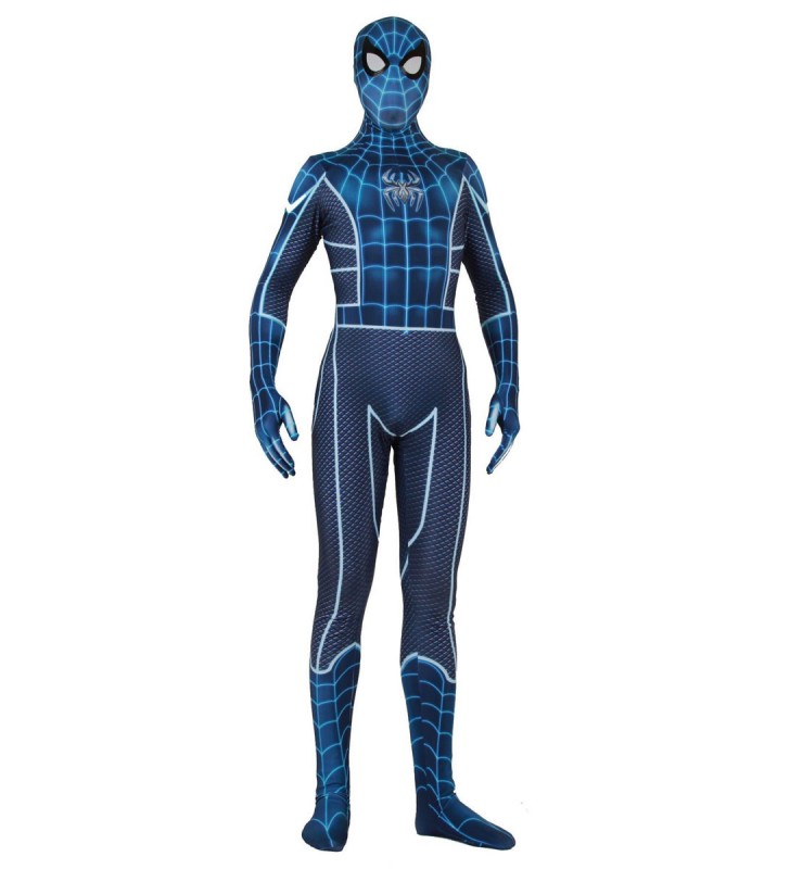 Spiderman Fear Itself Costume Tuta Blu Marvel Comics PS4 Gioco Spiderman Cosplay Tuta Halloween