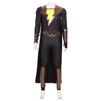 COMICS DC BLACK ADAM Cosplay Brownish Black Poliestere in fibra completo Costumi Cosplay