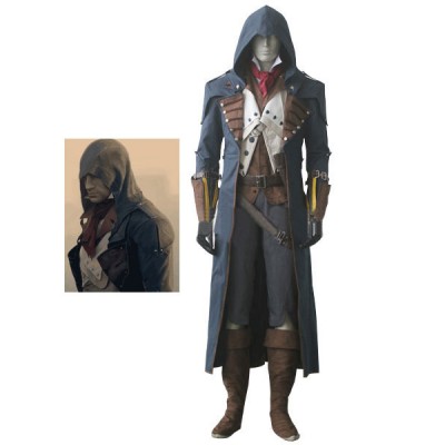 Carnevale Ispirato da Assassin's Creed Unity Arno Victor Dorian Costume da Carnevale scuro Navy Carnevale Costumi Cosplay Carnevale Halloween