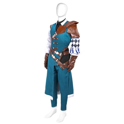 Fire Emblem Three Houses Ashe Timeskip Blue Purple Outfit Costumi Cosplay Carnevale Halloween